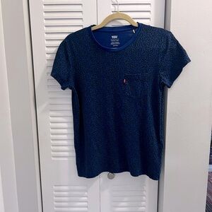 Levi’s blue cheetah pocket shirt